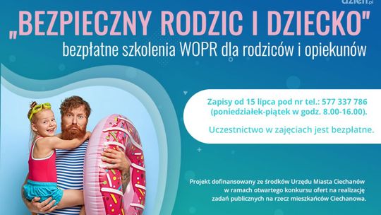 Bezpłatne szkolenia WOPR "Bezpieczny rodzic i dziecko” 