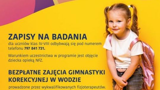 Bezpłatne zajęcia korygujące wady postawy dla uczniów