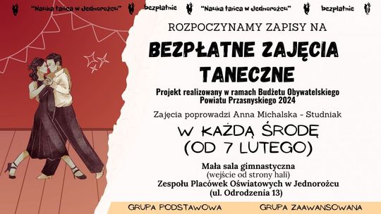 Bezpłatne zajęcia taneczne dla mieszkańców Gminy Jednorożec