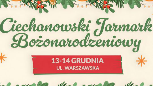 Plakat o pikniku Bożonarodzeniowym w Ciechanowie