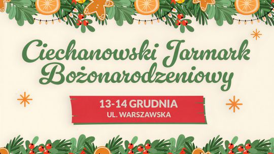 Plakat o pikniku Bożonarodzeniowym w Ciechanowie