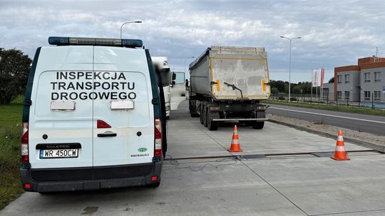 Cieżarówka z burakami podczas kontroli MITD