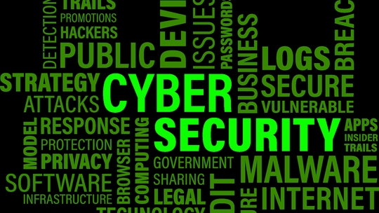 Plakat pokazujący napis cyberbezpieczeństwo
