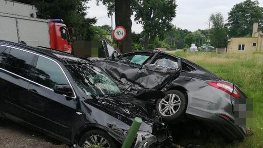 Czołowe zderzenie pod Ciechanowem (zdjęcia)