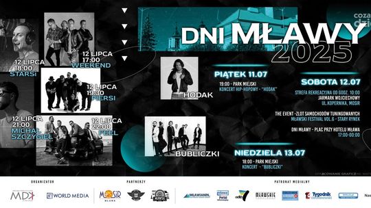 Dni Mławy. Dziś Zagrają: Weekend, STARSi, Piersi, Michał Szczygieł oraz Feel! 