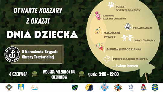 Dzień Dziecka w Ciechanowskich Koszarach – będą niespodzianki  dla najmłodszych!