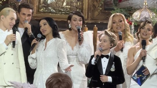 Franciszek Jastrzębski podczas nagrania Wigilii w Polsacie