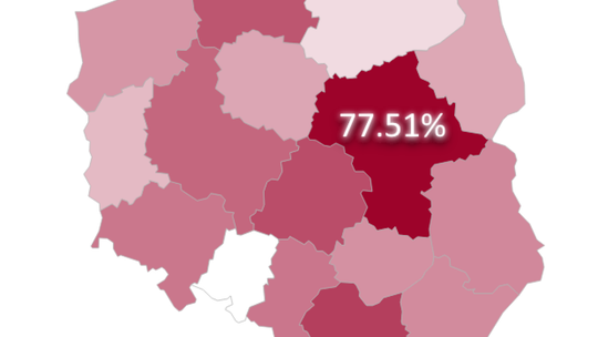 Frekwencja wyborcza w powiecie ciechanowskim i sąsiednich oraz w miastach z regionu