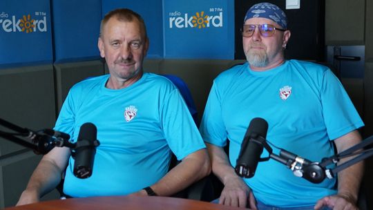 Radosław Wiktorek i Adam Filipczak w studiu Radia Rekord Mazowsze w Ciechanowie