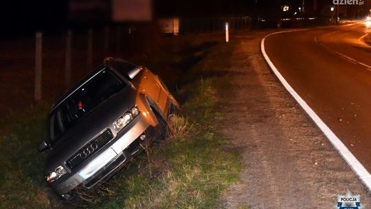 Kierowca zjechał do rowu i pozostawił wszystko - policja zatrzymała nietrzeźwego mężczyznę