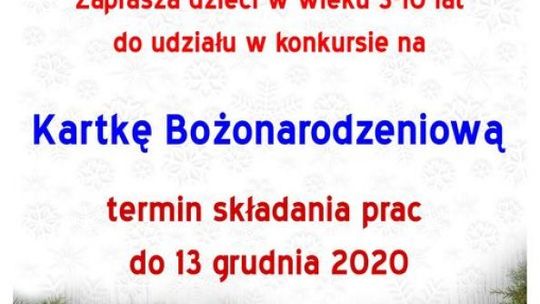 Konkurs na Kartkę Bożonarodzeniową 2020 w Powiatowej Bibliotece Publicznej w Ciechanowie