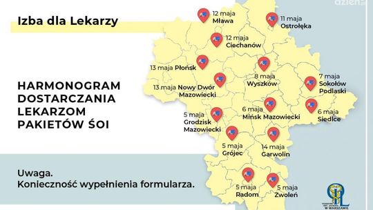 Maseczki, gogle i przyłbice z Chin trafią do Ciechanowa