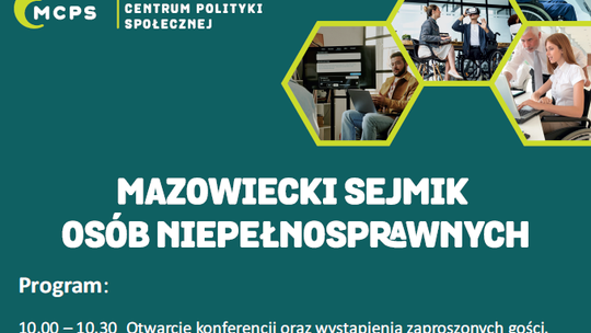 Mazowiecki Sejmik Osób Niepełnosprawnych – trwają zapisy