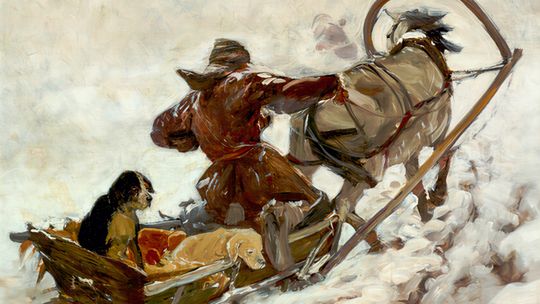 Obraz pt. "Psy na polowaniu"