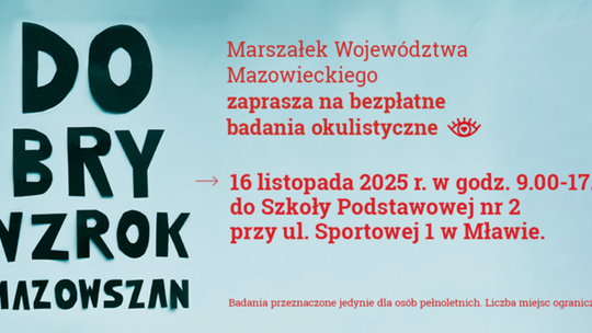 Mława. W niedzielę za darmo zbadasz wzrok