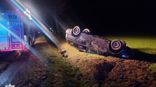 Nietrzeźwy kierowca dachował. Poniesie konsekwencje prawno-karne