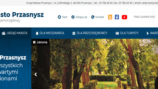 Nowa strona internetowa Urzędu Miasta Przasnysz