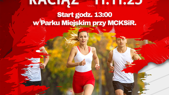 Plakat o Biegu Niepodległości w Raciążu