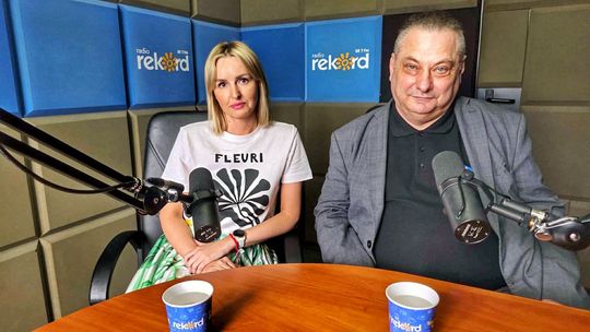 Leszek Zygner i Iwona Szwejkowska w studiu Radia Rekord