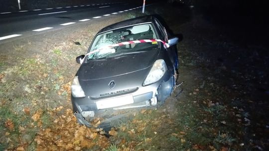 Pijany Peruwiańczyk wjechał Renault do rowu w Dzierżeninie