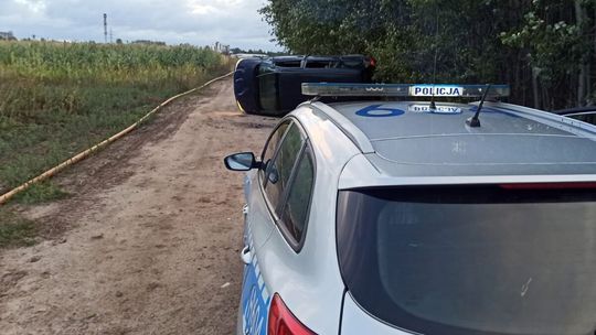 Pościg w gminie Płońsk zakończony dachowaniem
