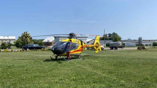 Potrącenie pieszego przez motocyklistę w Miączynie Dużym. Interweniował śmigłowiec LPR