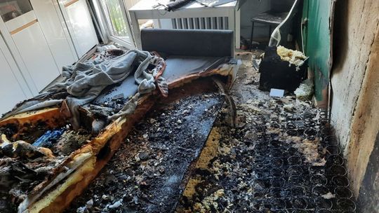 Pożar na placu Kościuszki, paliło się mieszkanie