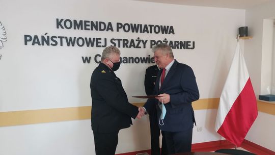 Pożegnanie ze służbą ciechanowskiego strażaka