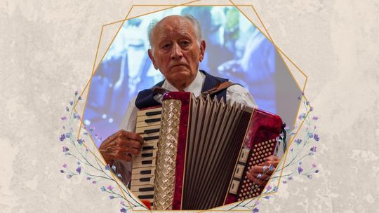 Ryszard Sobotko z akordeonem