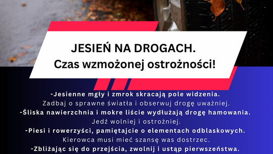 Sezon jesiennych pułapek drogowych rozpoczęty! Sezon jesiennych pułapek drogowych rozpoczęty!