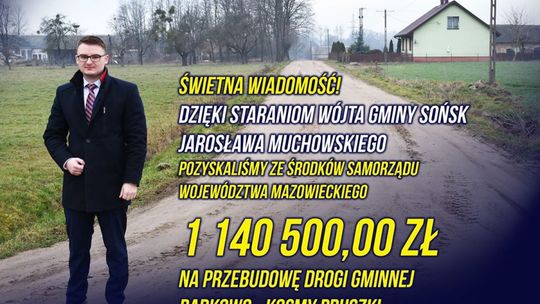 Sońsk wyremontuje ważną drogę. Gmina pozyskała ponad milion 