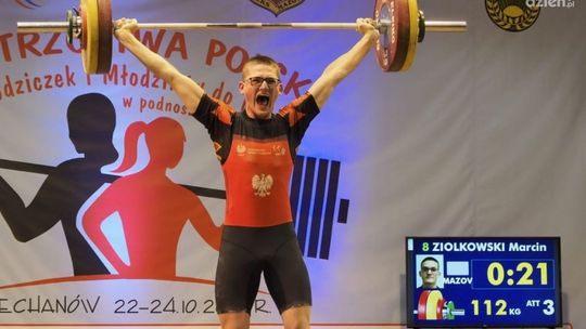 Świetny występ ciechanowskiego sztangisty, Marcin Ziółkowski mistrzem Polski do lat 15!