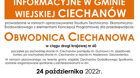 Temat obwodnicy Ciechanowa powraca. Spotkanie informacyjne tym razem w Ujazdówku