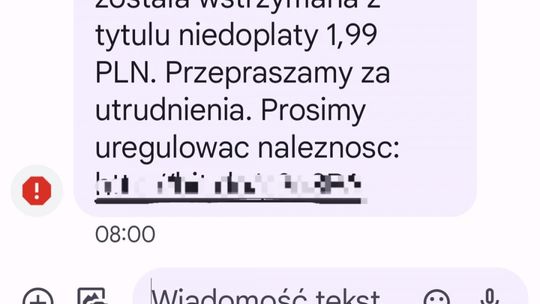 Uważaj na wiadomość o wstrzymaniu paczki !