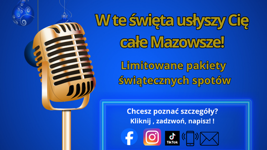 Plakat reklamujący ofertę świąteczną radia