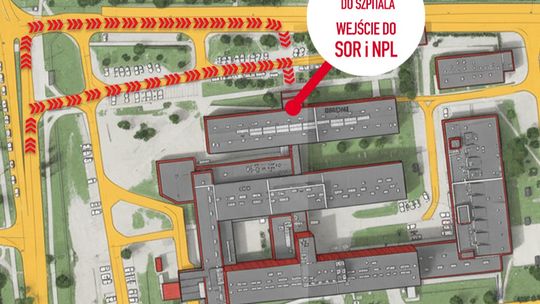 Mapka nowej drogi do ciechanowskiego SORu