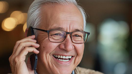 Senior dzwoniący do ZUS