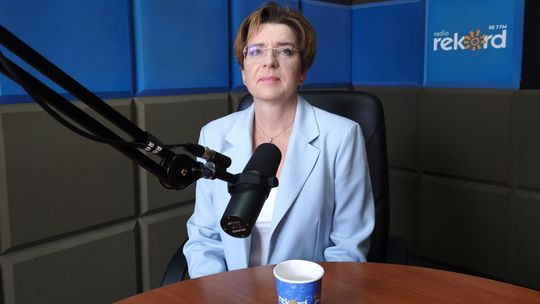 Dr inż. Małgorzata Niestępska w studiu Radia Rekord