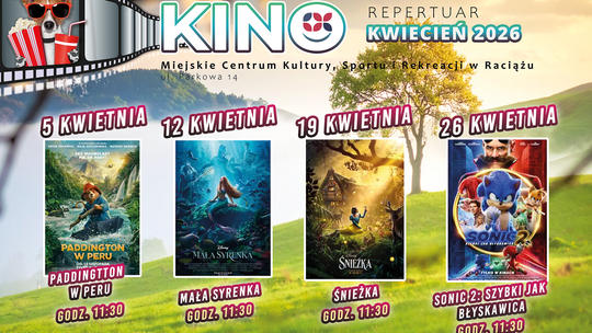 Plakat - repertuar kina w Raciążu