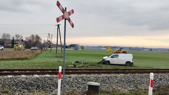 Miejsce zderzenia szynobusu z samochodem