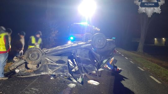 Wypadek w powiecie płońskim - 21-latek w ciężkim stanie trafił do szpitala