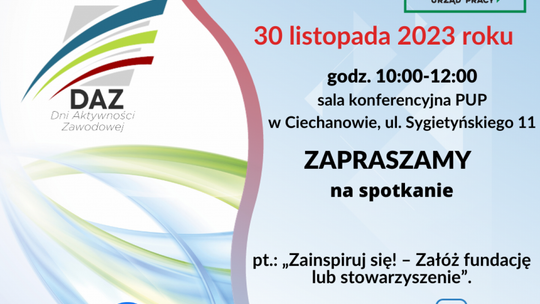 "Zainspiruj się! - Załóż fundację lub stowarzyszenie" w ramach Dni Aktywności Zawodowej 