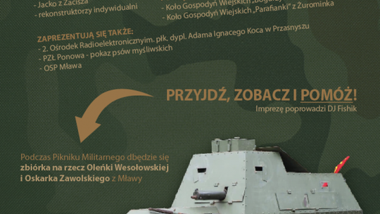 Zapraszamy na Charytatywny Piknik Militarny na Osiedlu Młodych w Mławie