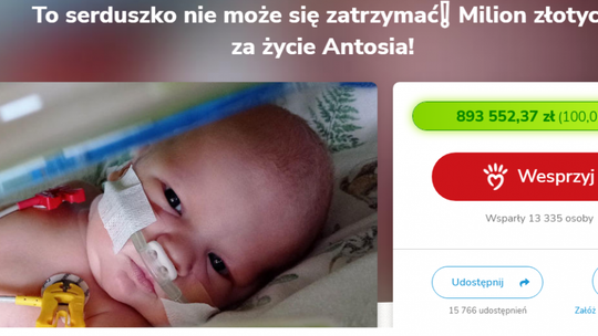 Zbiórka pieniędzy dla Antosia zakończona sukcesem!