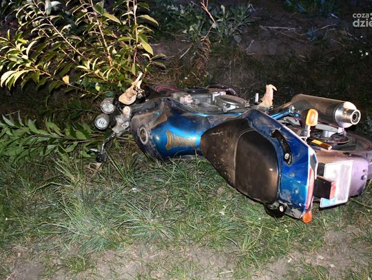 3 promile motocyklisty. Jazdę skończył w rowie