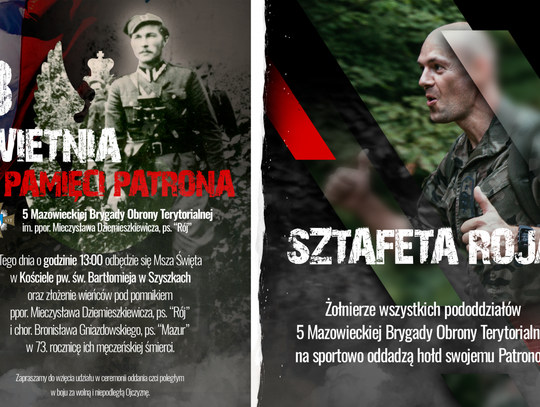 73. rocznica śmierci ppor. Mieczysława Dziemieszkiewicza, ps. „Rój” - patrona 5 Mazowieckiej Brygady Obrony Terytorialnej