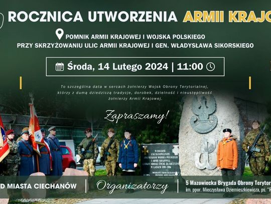 82 rocznica utworzenia Armii Krajowej. W Ciechanowie pamiętają