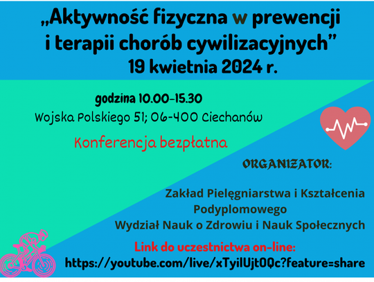 Aktywność fizyczna jako klucz do zdrowia - Bezpłatna konferencja naukowa w Ciechanowie