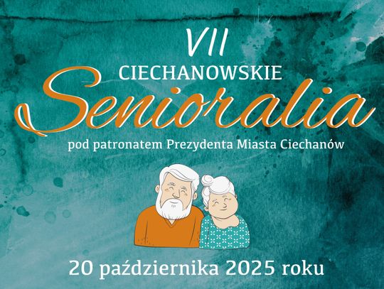 Plakat informujący o senioraliach w Ciechanowie