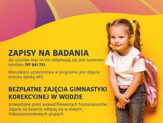Bezpłatne zajęcia korygujące wady postawy dla uczniów